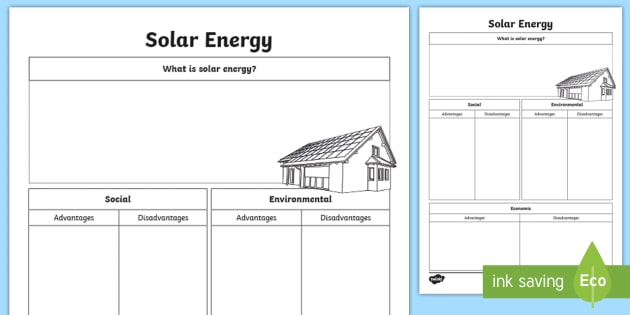 Solar Energy Research Worksheet   Worksheet