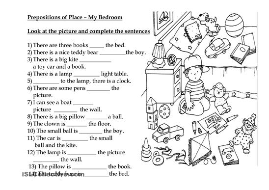 Worksheets  Prepositions Of Place â Show And Text