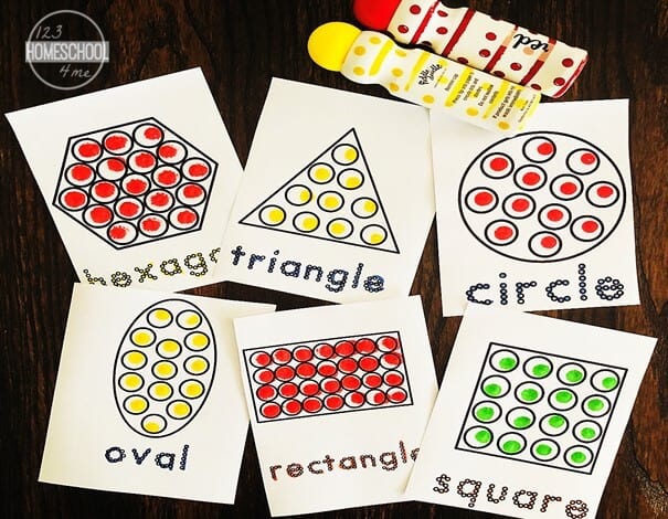 Free Do A Dot Shapes Worksheets