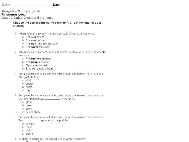 English Grammar Worksheets For Grade 6 â Openlayers Co