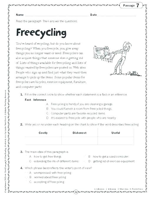 Compreh Worksheets Image Result For Free Printable Grade 4 3 Doc