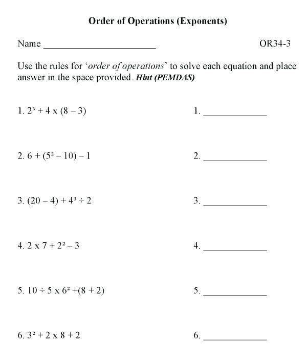 Easy Order Of Operations Problems â Vishalcargopackersmover Com