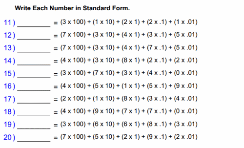 Math Worksheets For 5th Grade