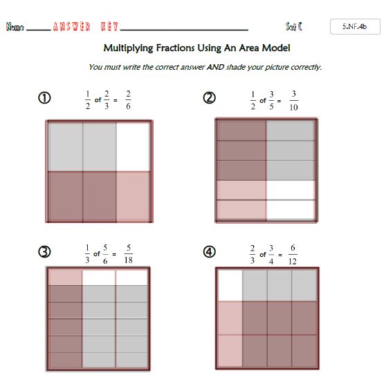 Common Core Math 5 Nf 4b   Fraction Multiplication With Area