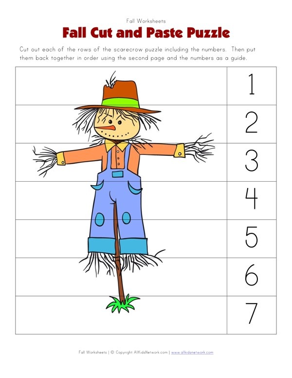 Fall Cut And Paste Puzzle