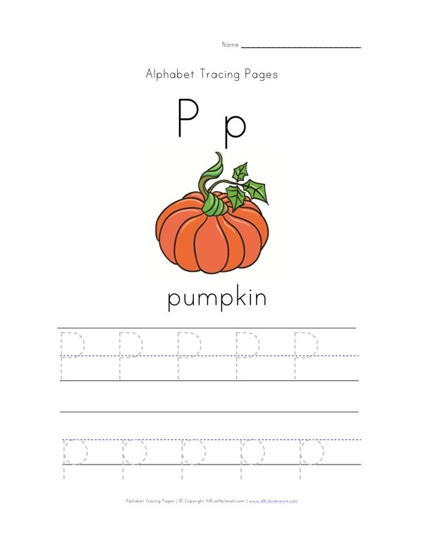 Fall Letter P Is For Pumpkin Worksheet