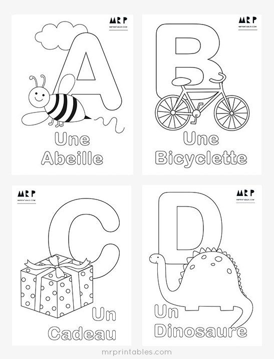 French Alphabet Coloring Pages