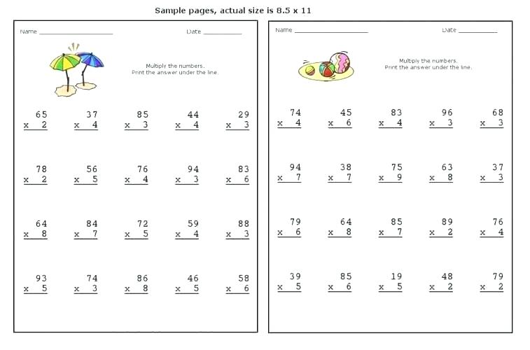 Free Double Digit Multiplication Worksheets Two Digit