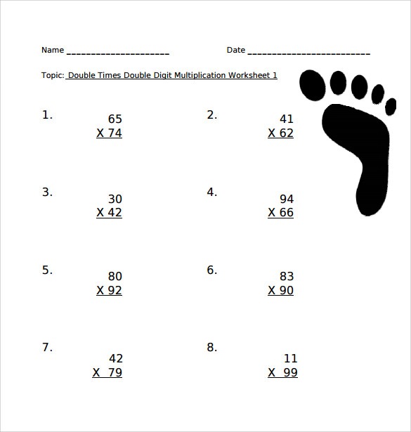 Sample Long Multiplication Worksheets