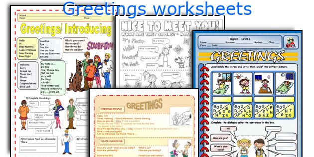 Greetings Worksheets