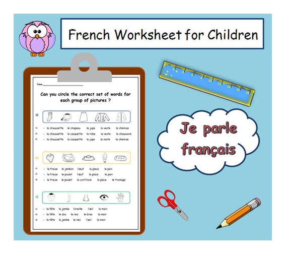 French Learning   French Worksheet Printable For Children