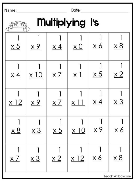 24 Printable Multiplying Practice Worksheets  Numbers 1