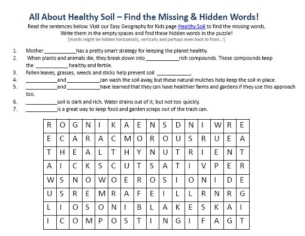 Healthy Soil Worksheet
