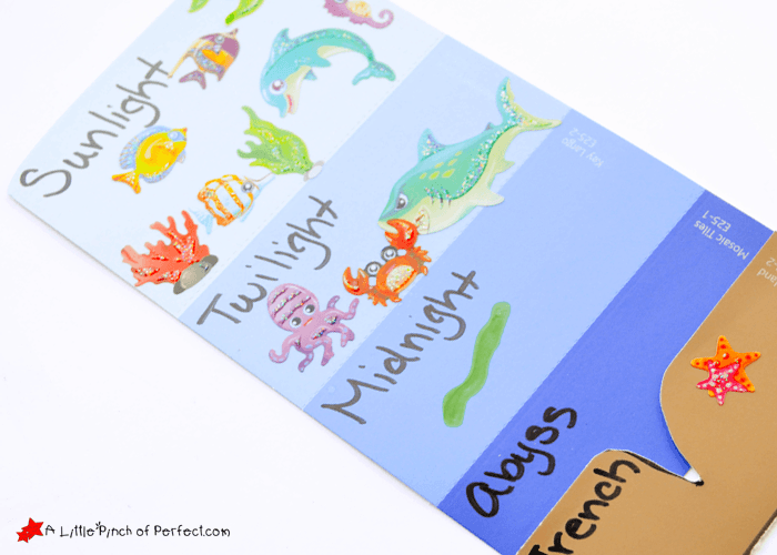Learning About The Layers Of The Ocean (paint Sample Craft For Kids)