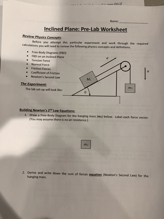 Solved  Name  Inclined Plane  Pre