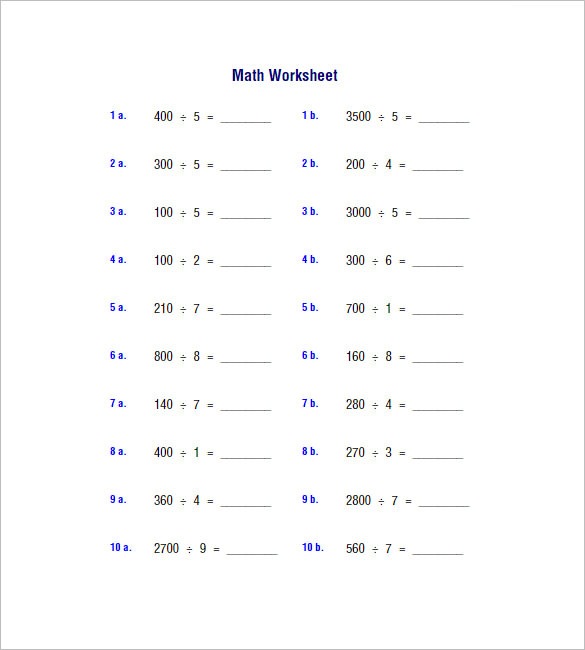 9+ Multiplication And Division Worksheet Templates & Samples