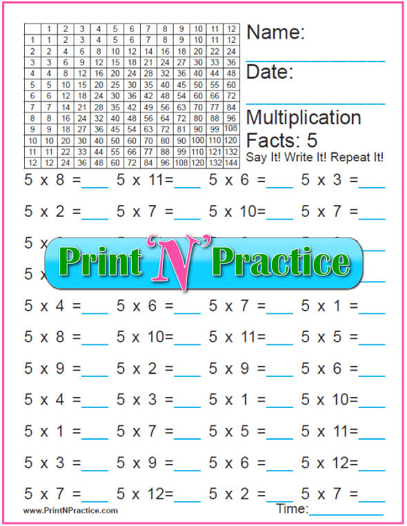 70+ Fun Multiplication Worksheets â­ Charts, Flash Cards