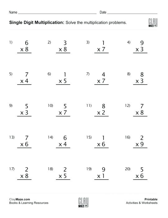 Multiplication Worksheets Printable 4th Grade â Nwpropinspect Com