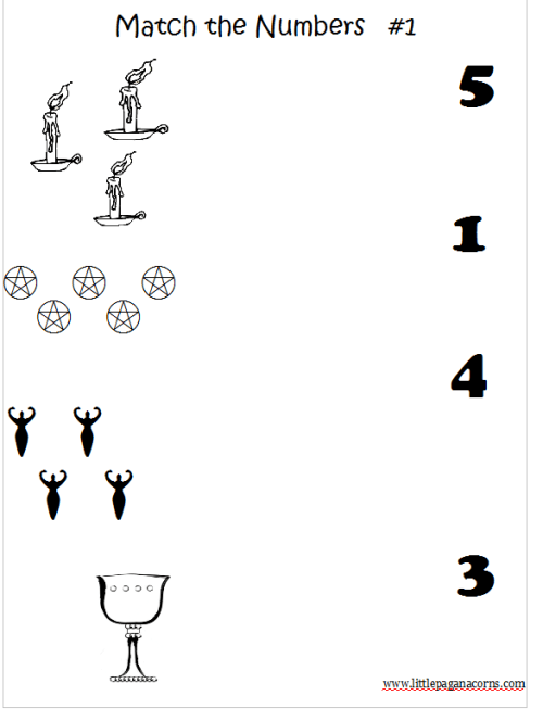 Matching Number Worksheets â Little Pagan Acorns