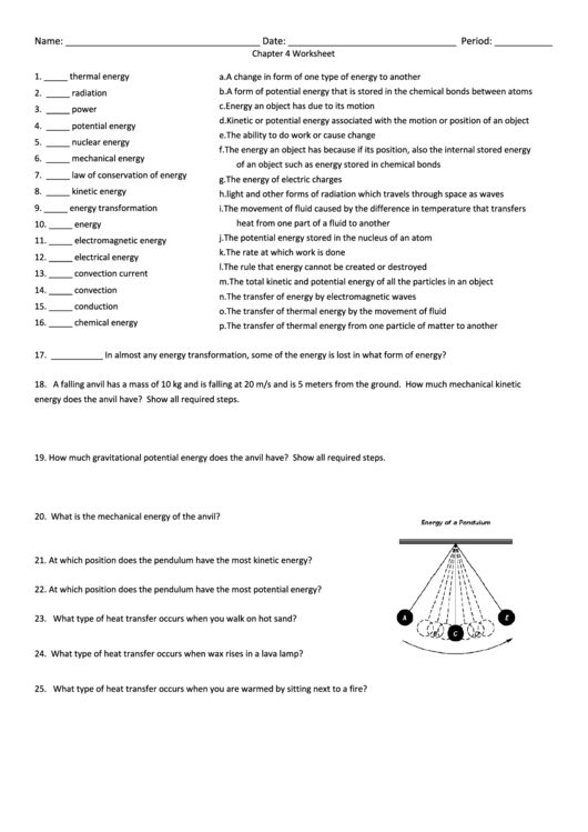 physics energy worksheet pdf