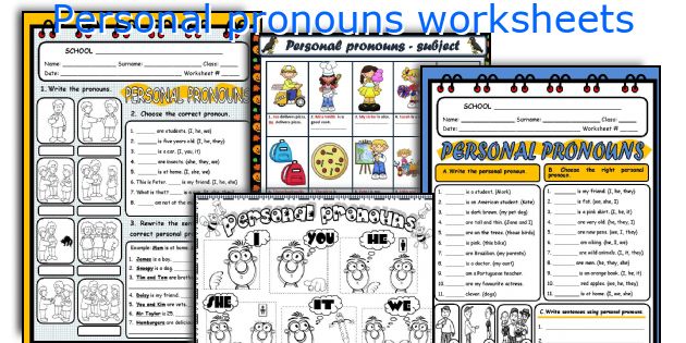 Personal Pronouns Worksheets