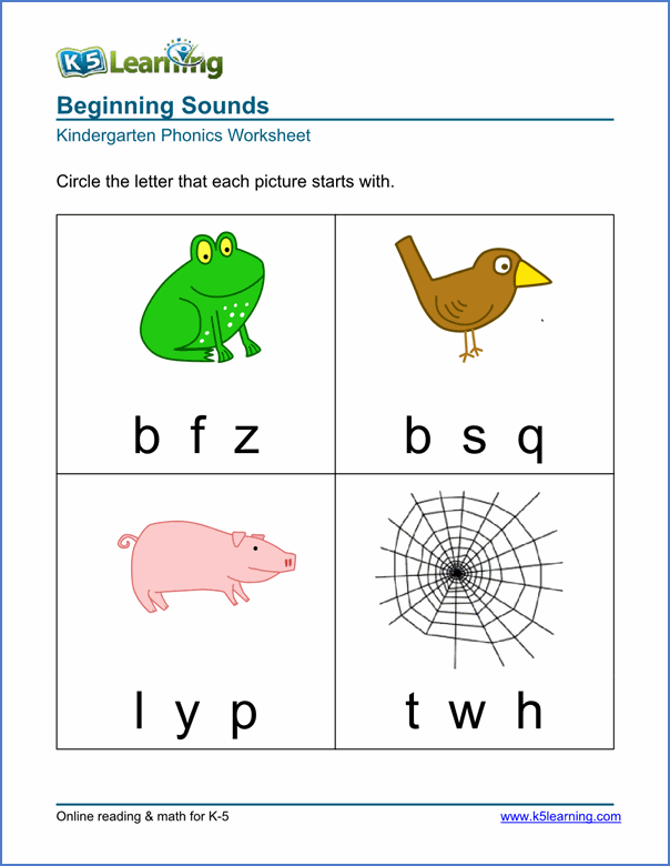 Free Preschool & Kindergarten Phonics Worksheets