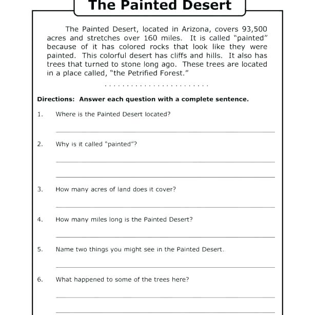 English Comprehension Worksheets For Grade 4