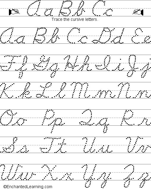 Script Alphabet Handwriting Worksheet