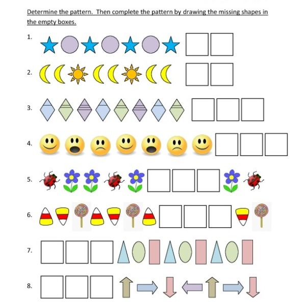 Second Grade Repeating Patterns Worksheet 05 â One Page Worksheets
