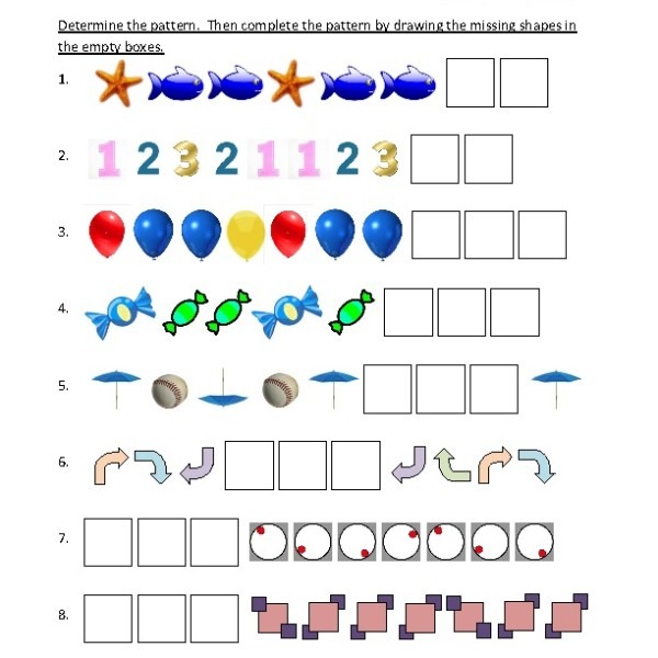 Second Grade Repeating Patterns Worksheet 06 â One Page Worksheets