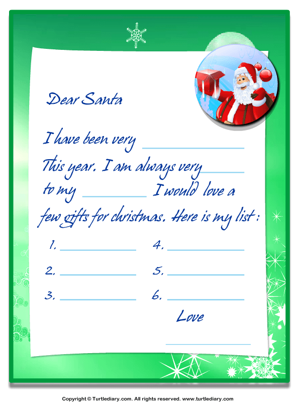 Send A Letter To Santa Worksheet