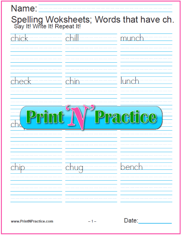 44+ Phonics Worksheets â­ Practice Phonics Words Copywork