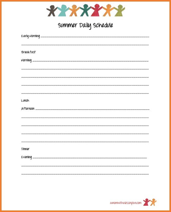 Summer Schedule For Kids And Summer Goal Sheet (with Free Printables)