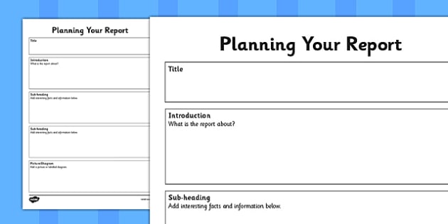 Planning A Report