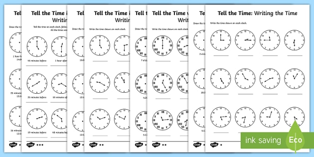 Year 3 Tell And Write The Time Differentiated Worksheet