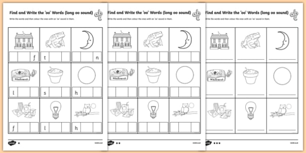 Find And Write The Long Oo Words