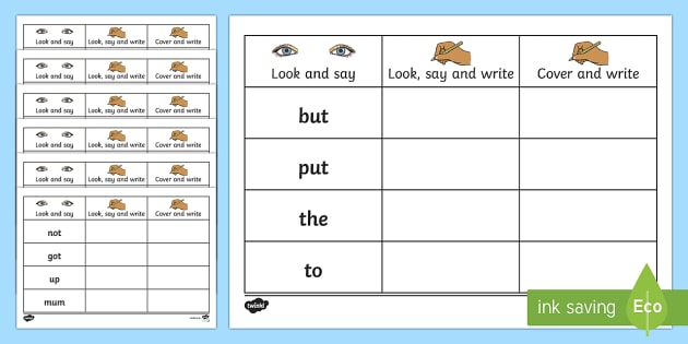 High Frequency Words Writing Practice Worksheets