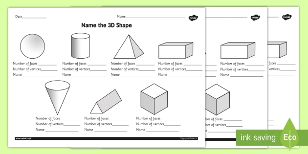 Name The 3d Shape Worksheet   Worksheet