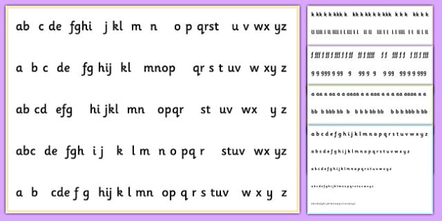 Visual Tracking Exercises Letters