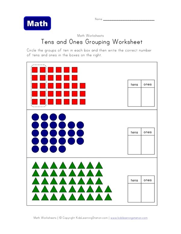Tens And Ones Grouping Worksheet