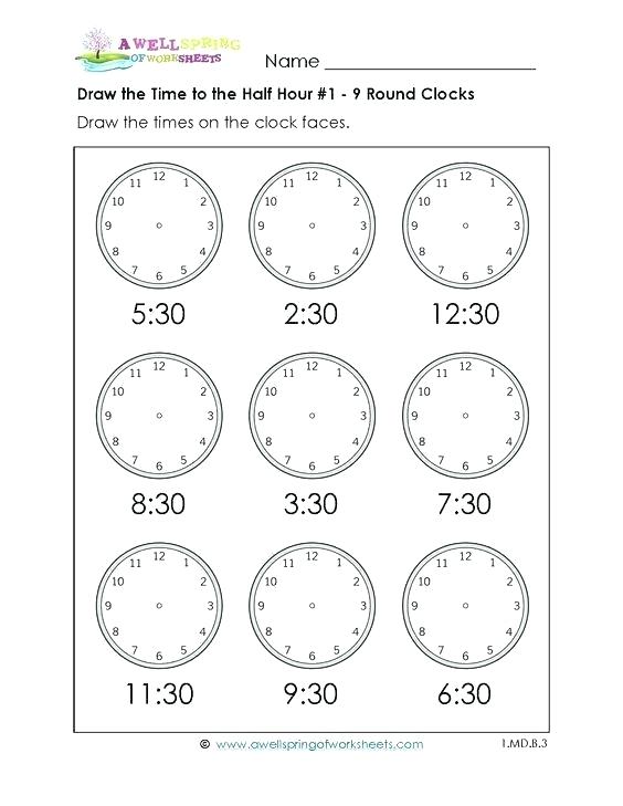 Time Clock Worksheets For First Grade First Grade Time Worksheets
