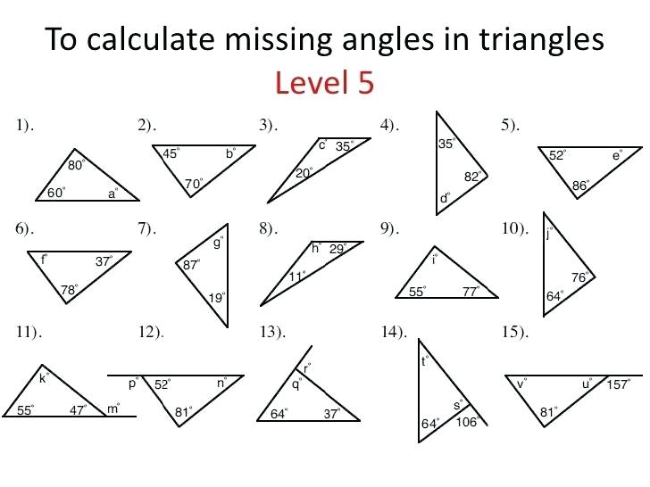 Geometry Angles And Triangles Worksheets