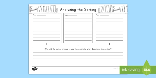 Analyzing The Setting Worksheet