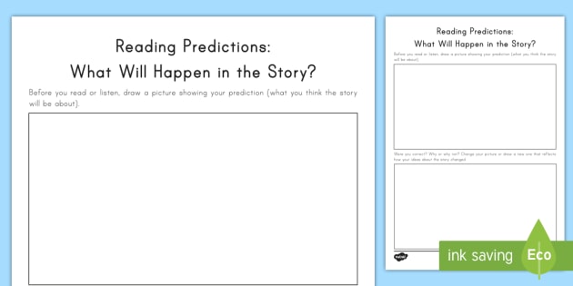 Reading Predictions  What Will Happen In The Story  Worksheet