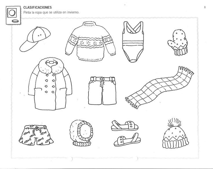 Winter Clothing Worksheets For Preschool