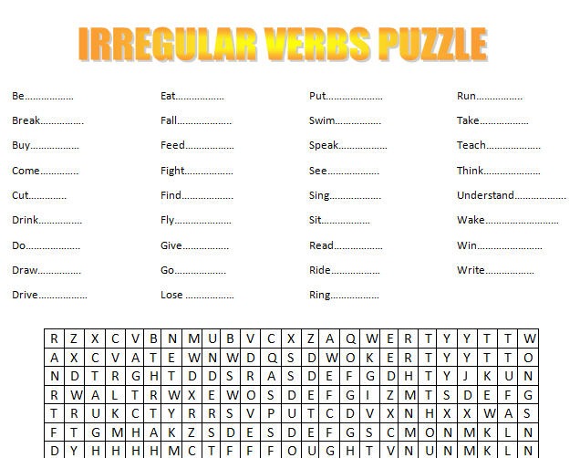 Irregular Verbs Puzzle