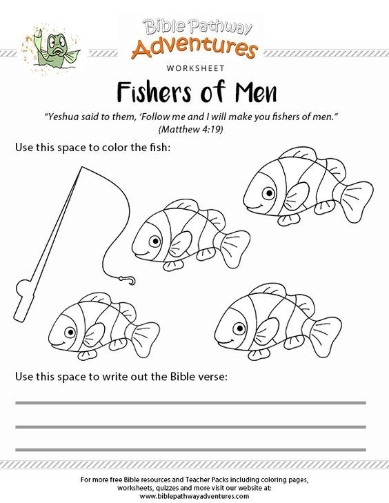 Fishers Of Men Bible Worksheet