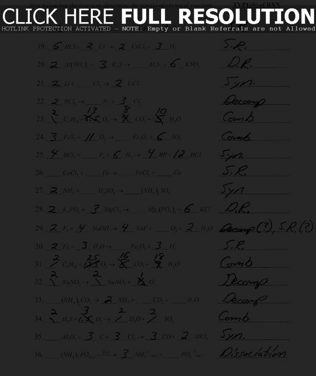 40 Extraordinary Classifying Chemical Reactions Worksheet Answers