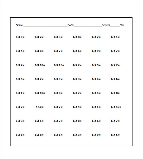 15+ Times Tables Worksheets