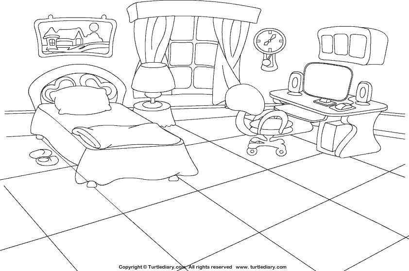 Bedroom Coloring Sheet